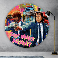 Lade das Bild in den Galerie-Viewer, Aluminiumbild gebürstet Pulp King and Legend Pop Art Kreis