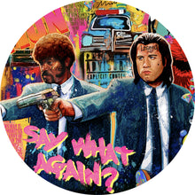 Lade das Bild in den Galerie-Viewer, Aluminiumbild gebürstet Pulp King and Legend Pop Art Kreis