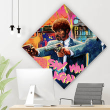 Lade das Bild in den Galerie-Viewer, Leinwandbild Pulp King and Legend Pop Art Raute