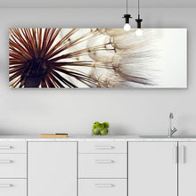 Lade das Bild in den Galerie-Viewer, Aluminiumbild gebürstet Pusteblume Nahaufnahme Panorama