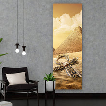 Lade das Bild in den Galerie-Viewer, Aluminiumbild gebürstet Pyramiden in Ägypten Panorama Hoch