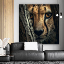 Lade das Bild in den Galerie-Viewer, Leinwandbild Raubkatze auf der Lauer Quadrat