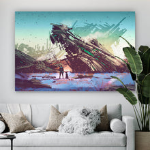 Lade das Bild in den Galerie-Viewer, Aluminiumbild Raumschiff abgestürzt Querformat