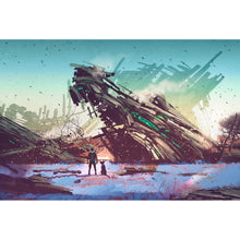 Lade das Bild in den Galerie-Viewer, Acrylglasbild Raumschiff abgestürzt Querformat