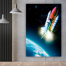 Lade das Bild in den Galerie-Viewer, Poster Raumschiff im Kosmos Hochformat