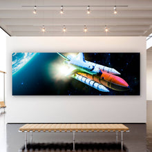 Lade das Bild in den Galerie-Viewer, Poster Raumschiff im Kosmos Panorama