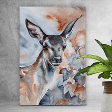 Lade das Bild in den Galerie-Viewer, Aluminiumbild gebürstet Reh im Aquarell Stil Hochformat