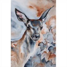 Lade das Bild in den Galerie-Viewer, Aluminiumbild Reh im Aquarell Stil Hochformat