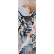 Lade das Bild in den Galerie-Viewer, Leinwandbild Reh im Aquarell Stil Panorama Hoch