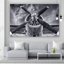 Lade das Bild in den Galerie-Viewer, Leinwandbild Retro Flugzeug Querformat