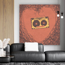 Lade das Bild in den Galerie-Viewer, Spannrahmenbild Retro Kasette Quadrat