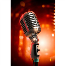 Lade das Bild in den Galerie-Viewer, Leinwandbild Retro Mikrofon Hochformat