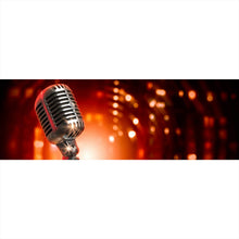 Lade das Bild in den Galerie-Viewer, Aluminiumbild Retro Mikrofon Panorama