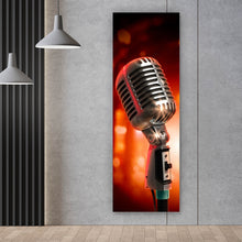 Lade das Bild in den Galerie-Viewer, Spannrahmenbild Retro Mikrofon Panorama Hoch