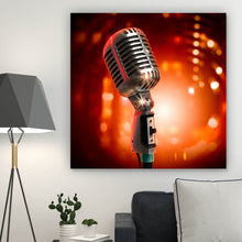 Lade das Bild in den Galerie-Viewer, Leinwandbild Retro Mikrofon Quadrat