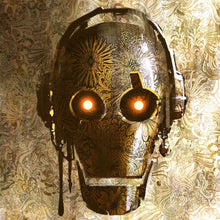 Lade das Bild in den Galerie-Viewer, Spannrahmenbild Roboterkopf Floral Quadrat