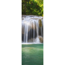 Lade das Bild in den Galerie-Viewer, Aluminiumbild gebürstet Romantischer Wasserfall Panorama Hoch