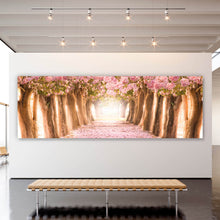Lade das Bild in den Galerie-Viewer, Leinwandbild Rosa Allee im Frühjahr Panorama