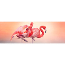 Lade das Bild in den Galerie-Viewer, Acrylglasbild Rosa Flamingo Paar Panorama