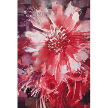 Lade das Bild in den Galerie-Viewer, Aluminiumbild Rote abstrakte Blüte Hochformat