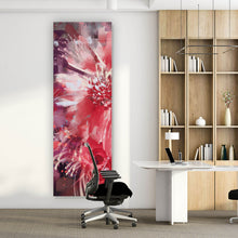 Lade das Bild in den Galerie-Viewer, Acrylglasbild Rote abstrakte Blüte Panorama Hoch