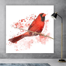 Lade das Bild in den Galerie-Viewer, Poster Roter Kardinal Vogel Aquarell Quadrat