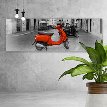 Lade das Bild in den Galerie-Viewer, Leinwandbild Roter Roller in Rom Panorama