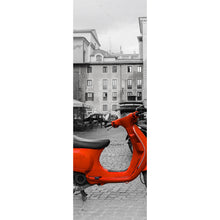 Lade das Bild in den Galerie-Viewer, Leinwandbild Roter Roller in Rom Panorama Hoch
