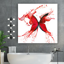 Lade das Bild in den Galerie-Viewer, Acrylglasbild Roter Schmetterling Quadrat