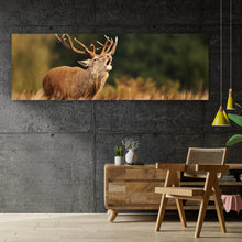 Lade das Bild in den Galerie-Viewer, Aluminiumbild gebürstet Brüllender Hirsch Panorama
