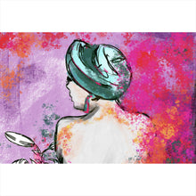 Lade das Bild in den Galerie-Viewer, Acrylglasbild Rückenansicht einer Frau Abstrakt Querformat