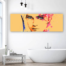 Lade das Bild in den Galerie-Viewer, Aluminiumbild gebürstet Sängerin im Aquarell Stil Panorama