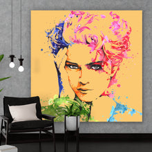 Lade das Bild in den Galerie-Viewer, Spannrahmenbild Sängerin im Aquarell Stil Quadrat