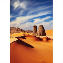 Lade das Bild in den Galerie-Viewer, Aluminiumbild gebürstet Sanddünen in der Sahara Hochformat