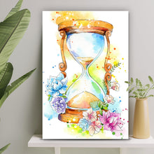 Lade das Bild in den Galerie-Viewer, Acrylglasbild Sanduhr Aquarell Hochformat