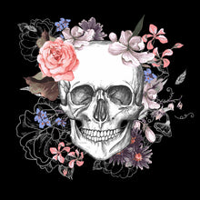 Lade das Bild in den Galerie-Viewer, Poster Schädel und Blumen Quadrat