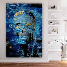 Lade das Bild in den Galerie-Viewer, Aluminiumbild Schädel in Van Gogh Stil Hochformat