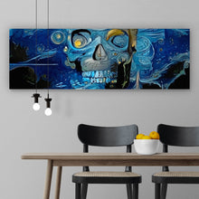 Lade das Bild in den Galerie-Viewer, Leinwandbild Schädel in Van Gogh Stil Panorama