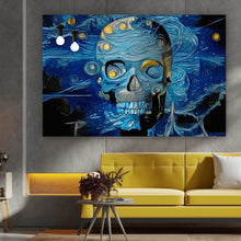 Lade das Bild in den Galerie-Viewer, Acrylglasbild Schädel in Van Gogh Stil Querformat