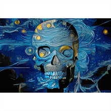 Lade das Bild in den Galerie-Viewer, Spannrahmenbild Schädel in Van Gogh Stil Querformat