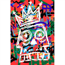 Lade das Bild in den Galerie-Viewer, Poster Schädel mit Krone Street Art Hochformat