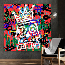 Lade das Bild in den Galerie-Viewer, Poster Schädel mit Krone Street Art Quadrat