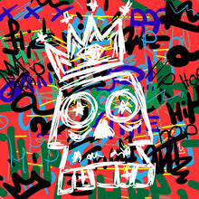 Lade das Bild in den Galerie-Viewer, Poster Schädel mit Krone Street Art Quadrat