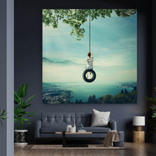 Lade das Bild in den Galerie-Viewer, Poster Schaukelnder Junge Quadrat