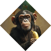 Lade das Bild in den Galerie-Viewer, Poster Schimpanse mit Luftballons und Banane Raute