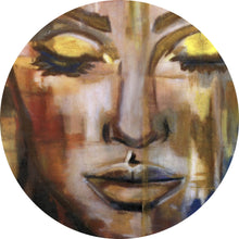 Lade das Bild in den Galerie-Viewer, Aluminiumbild gebürstet Schlafende Frau Zeichenstil Abstrakt Kreis