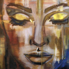 Lade das Bild in den Galerie-Viewer, Aluminiumbild gebürstet Schlafende Frau Zeichenstil Abstrakt Quadrat