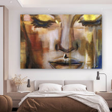 Lade das Bild in den Galerie-Viewer, Poster Schlafende Frau Zeichenstil Abstrakt Querformat
