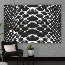 Lade das Bild in den Galerie-Viewer, Acrylglasbild Schlangenhaut Muster Schwarz Weiß Querformat