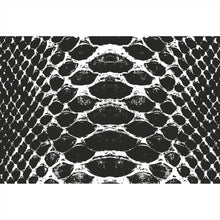 Lade das Bild in den Galerie-Viewer, Spannrahmenbild Schlangenhaut Muster Schwarz Weiß Querformat